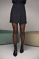 Мини юбка со складками - черный цвет, M (есть размеры) sp