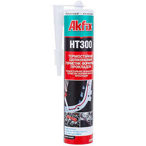 Герметик силіконовий Akfix HT300 280ml (термостійкий) червоний, фото 2