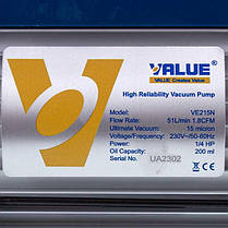 Вакуумний насос Value VE-215 (2 ступ./51 л/мин.), фото 2