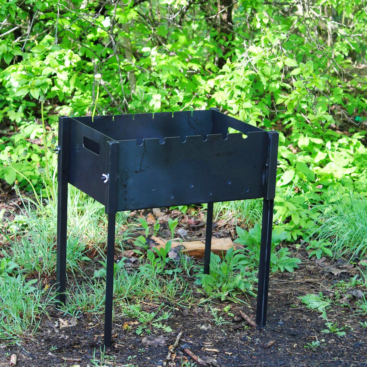 Мангал Бен збірний на 6 шампурів. Компактний маленький мангал, розбірний. 54 х 30 х 43 см, фото 1