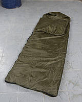 Летний спальный мешок одеяло с капюшонм олива Спальный мешок походной армейский