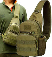 Тактична сумка через плече олива тактическая сумка через плече на плеч