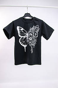 Футболка підліткова для дівчинки з принтом Метелика стрейч кулір