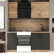 Кухня ОПТІМА К-1 комплект 1,8 м Без стільниці Крафт золотий/Антрацит
