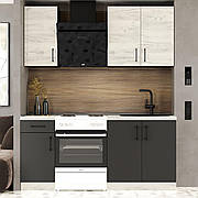 Кухня ОПТІМА К-1 комплект 1,8 м Без стільниці Крафт білий/Антрацит