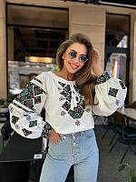 Женская вышитая блуза в этно стиле ESQ 5706, молодежная вышиванка