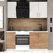 Кухня ОПТІМА К-1 комплект 1,8 м Зі стільницею Білий/Крафт золотий