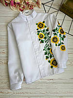 Рубашка вышиванка на мальчика "Подсолнухи" рост 116-164
