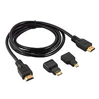 Кабель Hdmi 1,5 метра с двумя переходниками mini Hdmi и micro Hdmi