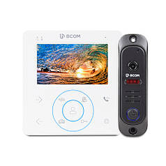 Комплект відеодомофона BCOM BD-480 White Kit: відеодомофон 4" і відеопанель