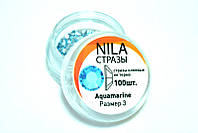 Стразы Nila Aquamarine 100 шт