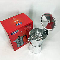 Гейзерная кофеварка для индукции Magio MG-1004 | Кофеварка для дома | Гейзерная кофеварка TE-525 из нержавейки