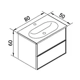 Тумба з умивальником DiMARCO JOLLY DM06A001OB 80 см чорна, фото 2