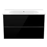 Тумба з умивальником DiMARCO JOLLY DM06A001OB 80 см чорна, фото 3