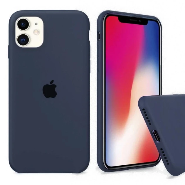 Чохол силіконовий для Айфон 11 / Silicone Full Case для iPhone 11 (Темно синій/ Dark blue), фото 1