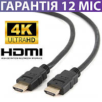 Кабель HDMI для телевизора и монитора 1 метр Cablexpert High Speed, черный, 4K UHD (3840x2160) при 60 Гц