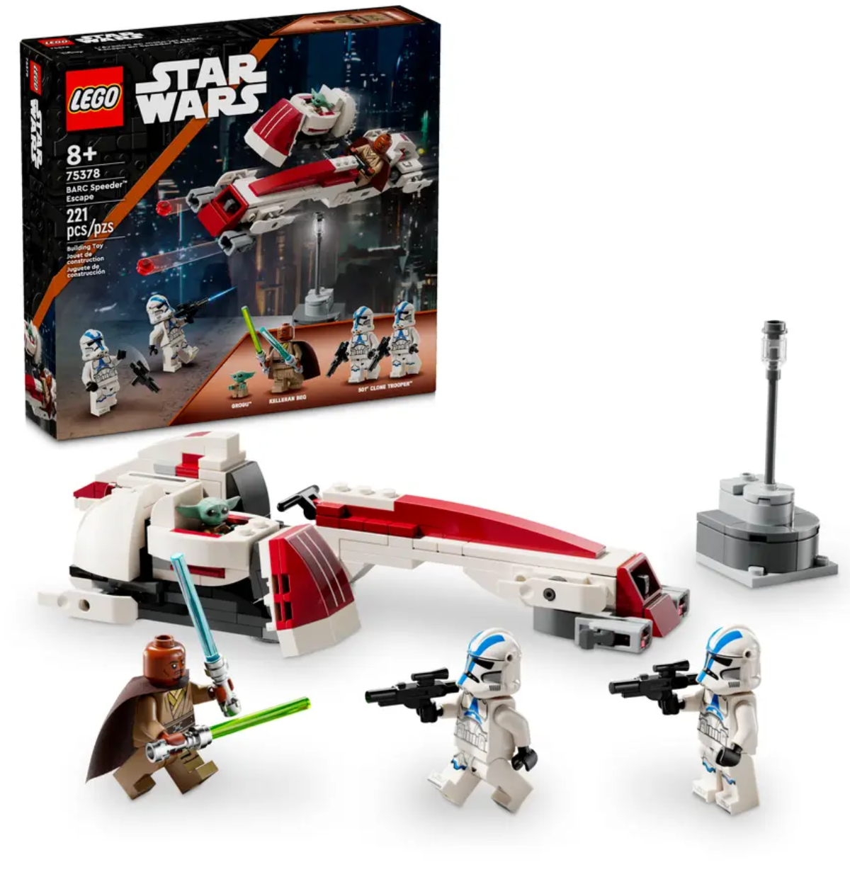 Конструктор Лего Зоряні війни Втеча з BARC прискорювача Lego Star Wars BARC Speeder Escape 75378