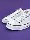 Кеди легкі класичні низькі Converse Chuck Taylor Конверси текстильні брендові білі чак тейлор, фото 6
