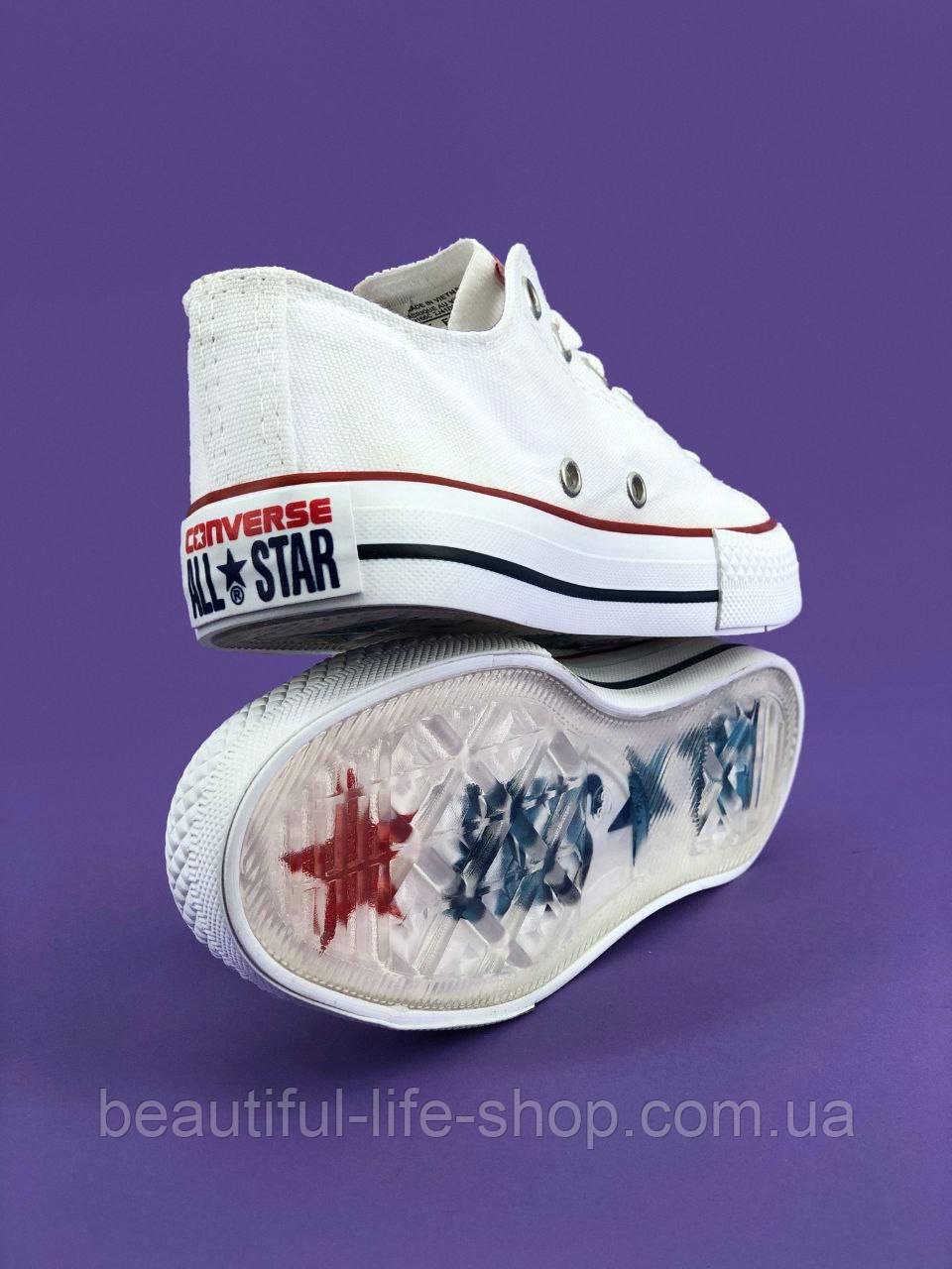Кеди легкі класичні низькі Converse Chuck Taylor Конверси текстильні брендові білі чак тейлор