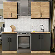 Кухня ОПТІМА К-2 комплект 1,9 м Без стільниці Крафт золотий/Антрацит