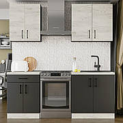 Кухня ОПТІМА К-2 комплект 1,9 м Без стільниці Крафт білий/Антрацит