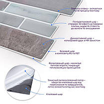 Самоклеюча поліуретанова панель миюча 305х305х1мм під керамічну плитку, фото 3