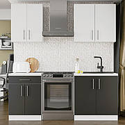 Кухня ОПТІМА К-2 комплект 1,9 м Без стільниці Білий/Антрацит