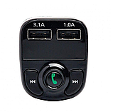 FM трансмітер для автомобіля Bluetooth MP3 X8 USB заряджання MicroSD відтворення музики компактний аудіопередавач, фото 7