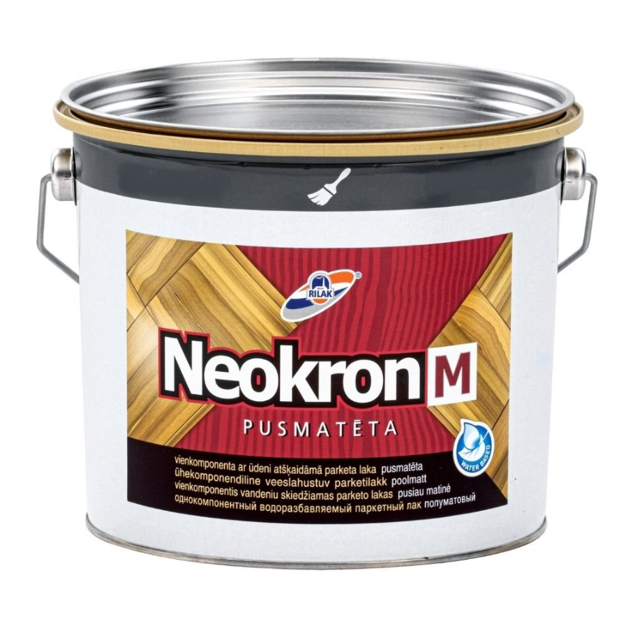 Лак напівматовий паркетний NEOKRON M (10 л), Rilak