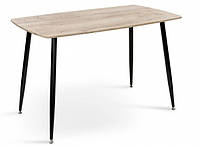 Стол нераскладной прямоугольный с мдф столешницей на черных металлических ножках Танго 120х70 Микс Мебель