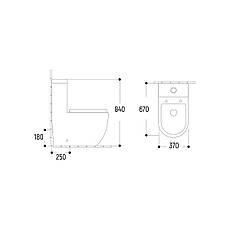 Унітаз моноблок INSANA Ermin 670*370*840 білий, фото 3