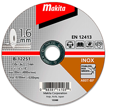 Відрізний круг, диск Makita (Макита) оригинал 150 x 1,6 x 22,23 B-12251