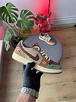 Цветные женские кроссовки Nike Jordan 1 Retro Low. Низкие кроссы женские Найк Аир Джордан.