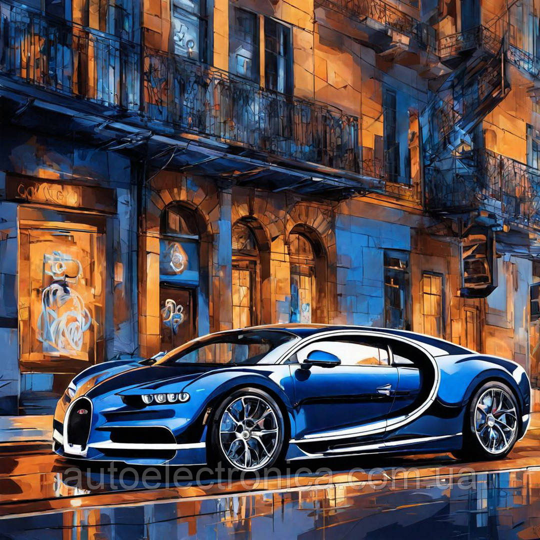 Картина на полотні "Navy Blue Bugatti Chiron", фото 1