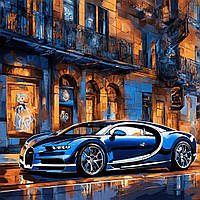 Картина на полотні "Navy Blue Bugatti Chiron"