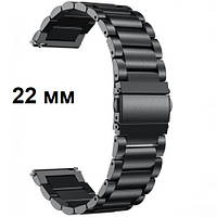 Сталевий браслет для Смарт годинників 22 mm Black