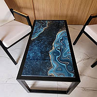 Декоративный металлический столик со стеклом "Мозаика"