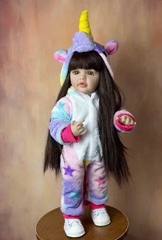 Лялька вінілова 55см, ручна робота, вишукана лялька для дівчинки в кігурумі,  Reborn Baby Doll 24