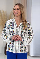 Женская вышитая блуза "Трилистник" Esq, молодежная блузка с вышивкой