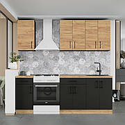 Кухня ОПТІМА К-4 комплект 2,1 м Без стільниці Крафт золотий/Антрацит