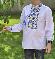 Вишиванка дитяча з довгим рукавом на хлопчика 104-134 см "TURHAN" од прямого постачальника