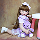 Лялька вінілова 55см, ручна робота, вишукана лялька для дівчинки з ведмежатком,  Reborn Baby Doll 20, фото 2