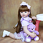 Лялька вінілова 55см, ручна робота, вишукана лялька для дівчинки з ведмежатком,  Reborn Baby Doll 20, фото 4