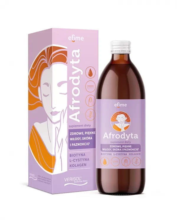 Efime Afrodyta, Волосся, шкіра та нігті,колаген, біотин, кератин - дієтичнадобавка 500 мл