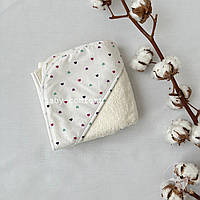 Полотенце-уголок детский Baby Comfort Сердечки сиренево-розовые 85*85 см sp