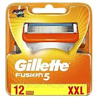 Gillette Fusion 12 шт. (джилет фюжн 12шт) сменные кассеты для бритья