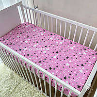 Простынь на резинке Baby Comfort 120*60 см бязь Звездочки на розовом sp
