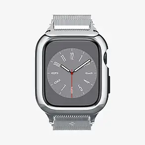Чохол і ремінець Spigen Metal Fit Pro для Apple Watch (44 / 45 mm), Silver (ACS04584), фото 3