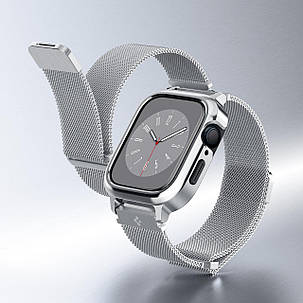 Чохол і ремінець Spigen Metal Fit Pro для Apple Watch (44 / 45 mm), Silver (ACS04584), фото 1
