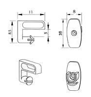 Кольцо и заглушка нижней планки тканевых роллетных жалюзи Besta mini